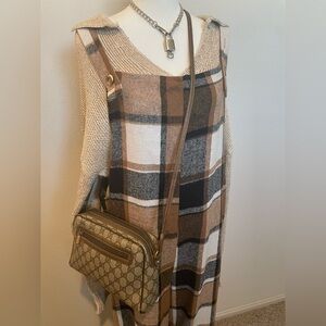 Brown and white Plaid Jumper